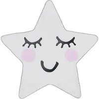 Beliani Tapis pour enfants blanc 120 x 120 cm motif étoile Tapis à poils courts SIRIUS (120 x 120 cm)