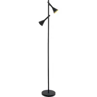 Eglo Lampadaire LED Cortaderas 2 flammes avec variateur d'intensité à 3 niveaux Noir, or