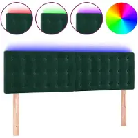 vidaXL Tête de lit LED vert foncé 144x5x78/88 cm velours