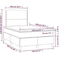 vidaXL Lit boxspring avec matelas vert foncé 120x200 cm velours