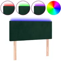 vidaXL LED Tête de lit vert foncé 100x5x78/88 cm velours