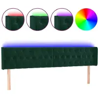 vidaXL Tête de lit LED vert foncé 183x16x78/88 cm velours