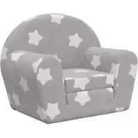 vidaXL Canapé-lit pour enfants gris clair étoiles peluche douce