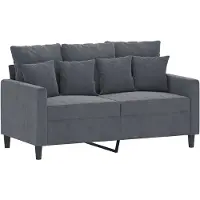 vidaXL Canapé 2 places gris foncé 120 cm velours