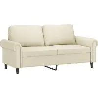 vidaXL Canapé 2 places Crème 140 cm Similicuir
