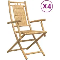 vidaXL Chaises de jardin 4 pcs. Pliable 53x66x99 cm Bambou