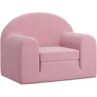 vidaXL Canapé-lit pour enfants Rose Doux en peluche