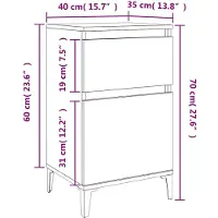 vidaXL Table de chevet blanc 40x35x70 cm