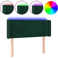 vidaXL Tête de lit LED vert foncé 103x16x78/88 cm velours