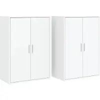 vidaXL Sideboards 2 pcs. Blanc 60x31x84 cm Bois composite