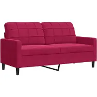 vidaXL Canapé 2 places vin rouge 140 cm velours
