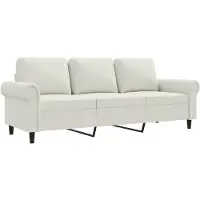 vidaXL Canapé à 3 places Crème 180 cm Velours
