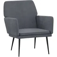 vidaXL Fauteuil gris foncé 62x79x79 cm velours