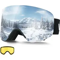 Vevor Masque de Ski Revêtement Revo Argenté Masque de Snowboard OTG