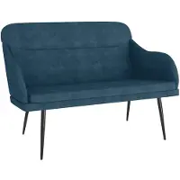 vidaXL Banc Bleu 110x76x80 cm Velours