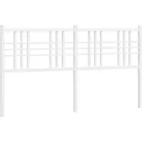 vidaXL Tête de lit de rechange en métal blanc 160 cm