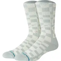 Stance - Chaussettes en coton - Wave Check Crew Paleblue en Coton - Taille L - Gris