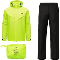 Infinity Goods Combinaison de pluie Nikki - Femmes et hommes - Taille L - Imperméable et respirante - Réfléchissante - Jaune fluo