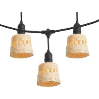 QAZQA Guirlande lumineuse en bambou avec prise 8m avec LED 10 lumières IP44 - Ibiz
