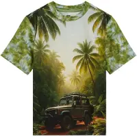 We fashion T-Shirt bleu clair / vert / olive / vert foncé