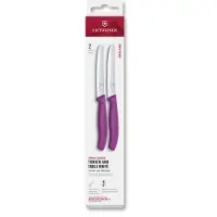 Victorinox Swiss Classic 6.7835.2C1 Tomato & Table Knife, Wavy, Purple, set de 2 couteaux à tomates