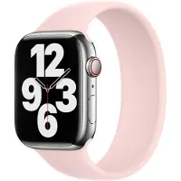 Apple Bracelet Boucle unique en Silicone pour Watch | 38/40/41/42 mm - Taille 8 - Chalk Pink