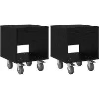 vidaXL Table de chevet 2 pcs Chêne noir 40,5 x 40 x 48 cm