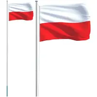 vidaXL Drapeau de la Pologne avec mât 6,08 m en aluminium