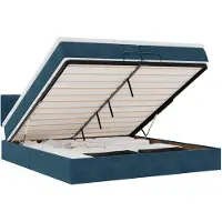 vidaXL Lit ottoman avec matelas bleu foncé 200x200 cm velours