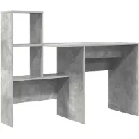 vidaXL Bureau , béton gris, panneaux de particules, 131,5 x 50 x 106,5 cm