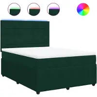 vidaXL Lit boxspring avec matelas vert foncé 140x190 cm velours