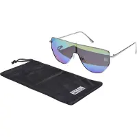 Urban Classics Lunettes de soleil 'Palm Springs' bleu / pomme / magenta / argent