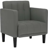 vidaXL Fauteuil avec accoudoirs gris foncé 53 cm Tissu