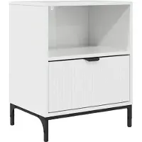vidaXL Table de chevet Blanc 49 x 36 x 61 cm Bois d'ingénierie