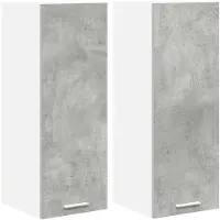 vidaXL Armoire suspendue avec stockage Riga 2 pcs Gris béton et Blanc