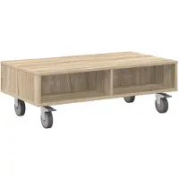 vidaXL Table d'appoint avec roues Chêne Sonoma 90 x 50 x 30 cm