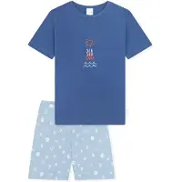 Schiesser Pyjama ' Kids Nightwear ' bleu clair / bleu foncé