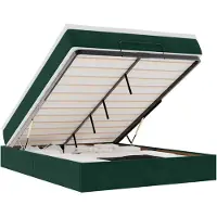 vidaXL Lit ottoman avec matelas vert foncé 140x200 cm velours