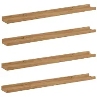 vidaXL Étagères Murales 4 pcs Marron 80 x 9 x 3 cm Bois d'ingénierie