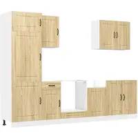 vidaXL Ensemble d'armoires de cuisine Kalmar 7 pièces chêne Sonoma matériau dérivé du bois