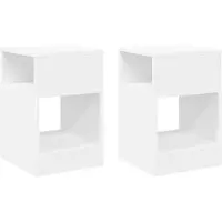 vidaXL Table d'appoint 2 pcs Blanc 30,5 x 30 x 45 cm Bois d'ingénierie