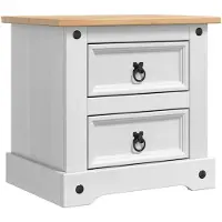 vidaXL Table de chevet avec tiroir Blanc 53 x 39 x 47 cm Pin massif