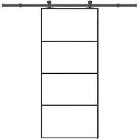 vidaXL Porte coulissante avec ferrure 90x205 cm verre ESG & aluminium