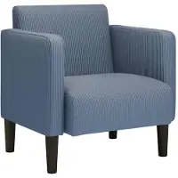 vidaXL Canapé-chaise accoudoirs bleu 54 cm tissu velours côtelé