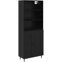 vidaXL Meuble haut, 2 pièces, imitation chêne noir, 69,5 x 34 x 180 cm