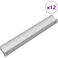 vidaXL Poignée Uni 12 pcs Argenté 105.7 x 7.4 x 15.5 mm Aluminium