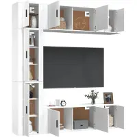 vidaXL Ensemble d'armoires TV 7 pièces blanc bois composite