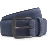 BOSS Ceinture en cuir suédé italien avec boucle couleur acier