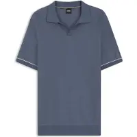 BOSS Polo en maille de coton mélangé à rayure horizontale