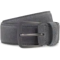 BOSS Ceinture en cuir suédé italien avec boucle couleur acier